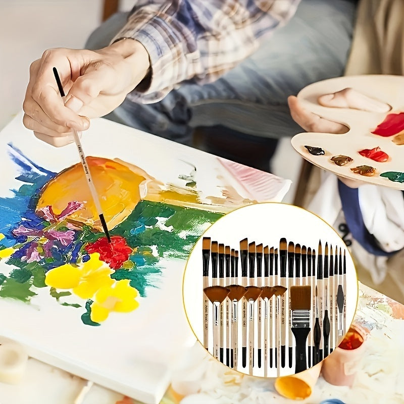 Nylon Brush Art Set for Acrylic Oil and Watercolor Painting