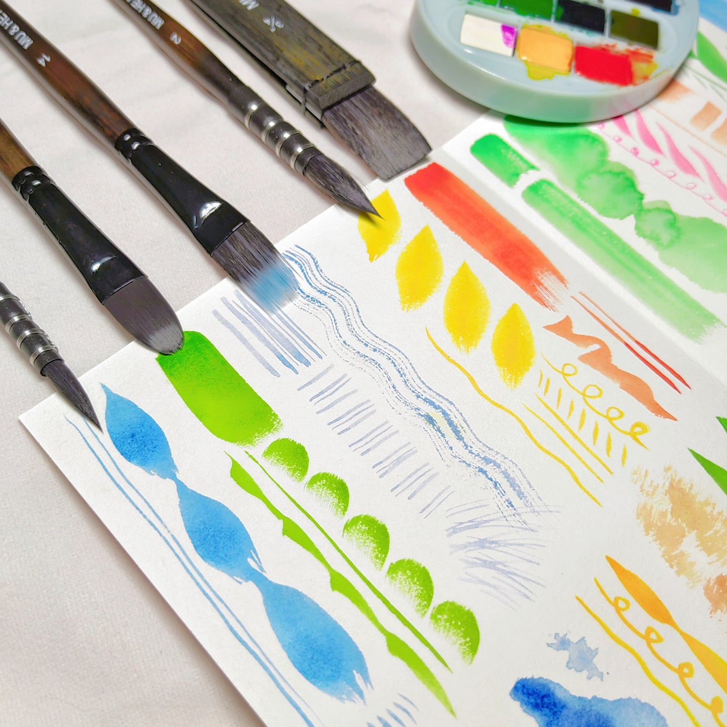Professional Bamboo Artist Brushes Set for Watercolor and Acrylic