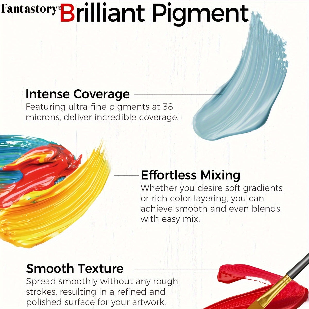 Acrylic Paint Set With 12 Brushes For Creative Art Projects