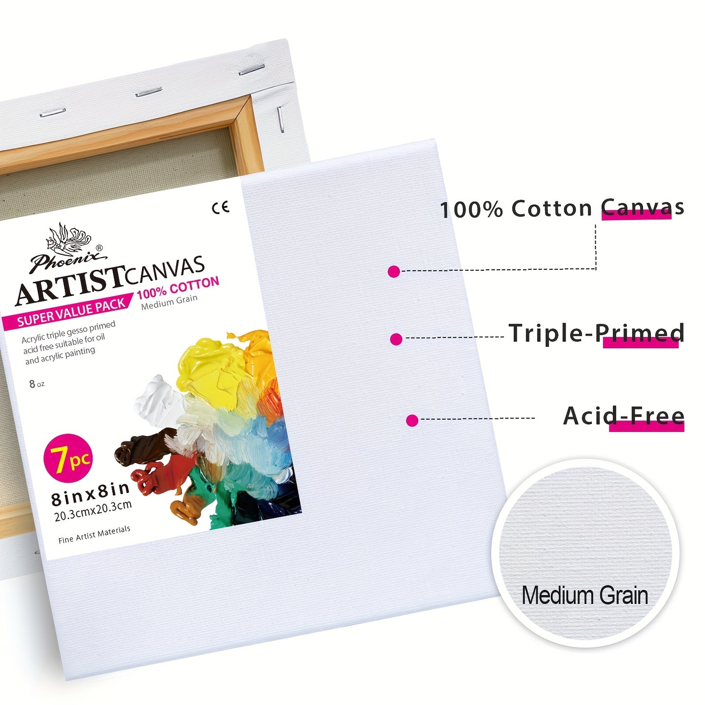 Phoenix Stretched Canvas Value Pack For Oil And Acrylic Art