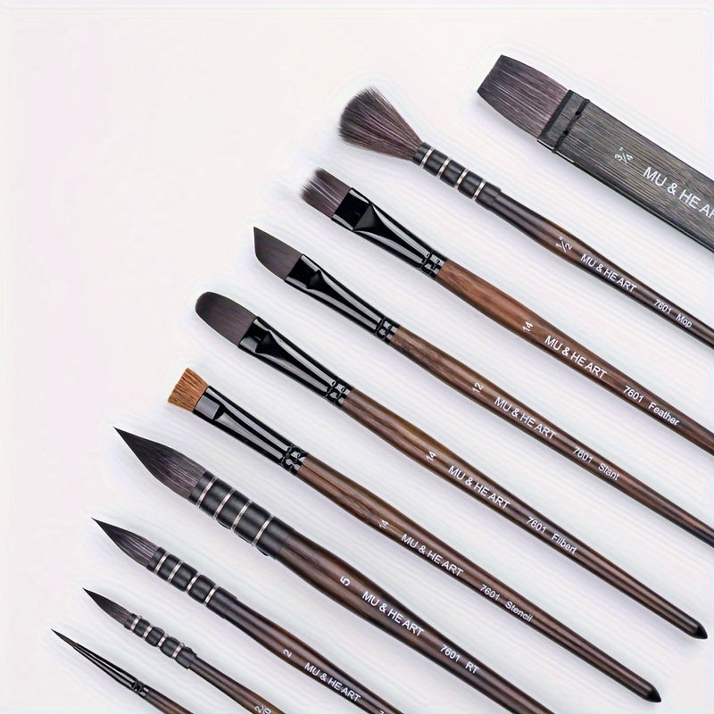 Professional Bamboo Artist Brushes Set for Watercolor and Acrylic