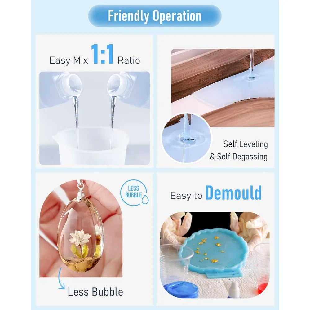 Crystal Clear Epoxy Resin Kit For Art Coating Casting