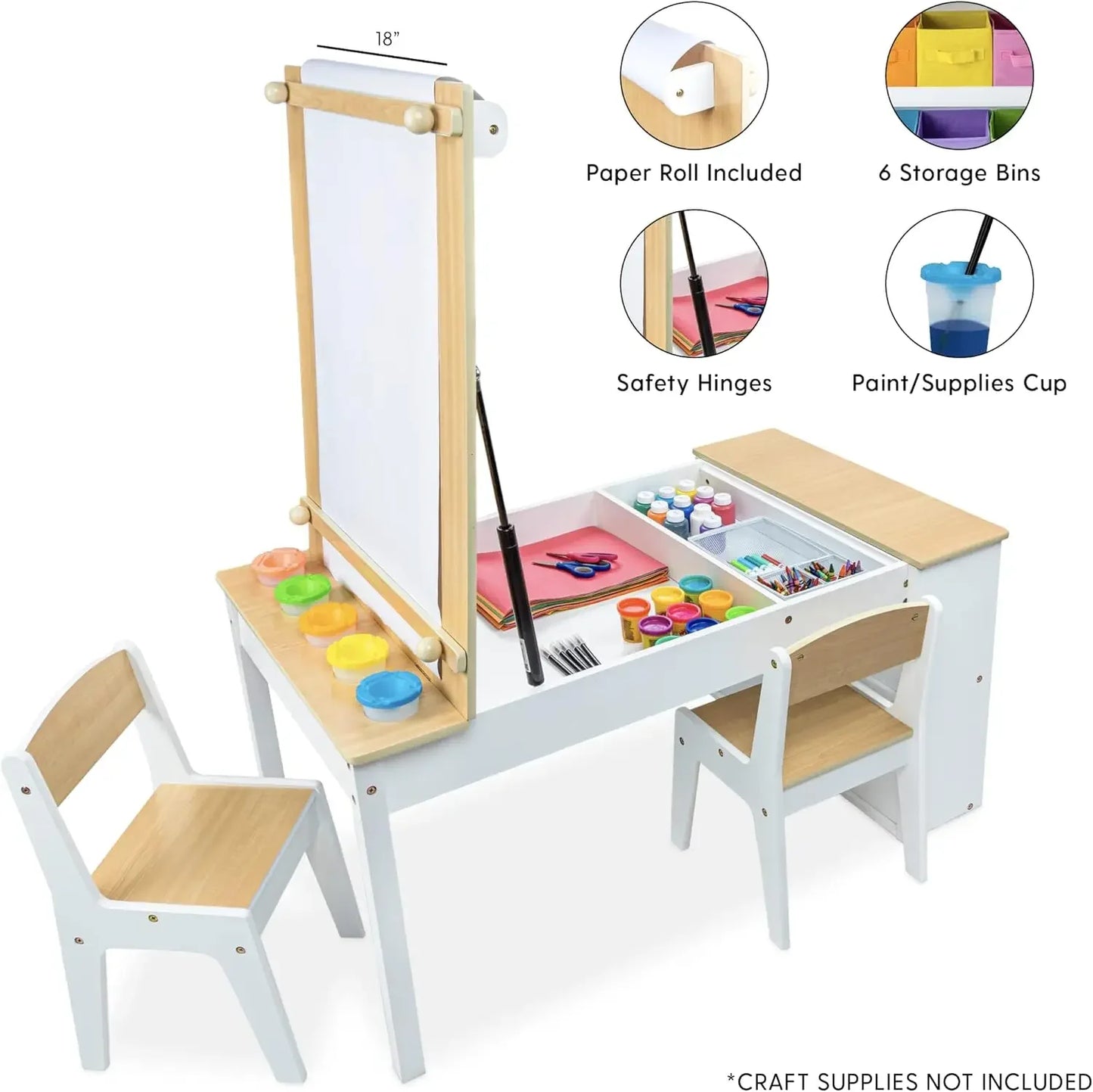Convertible Kids Art Table And Easel With Storage Bins