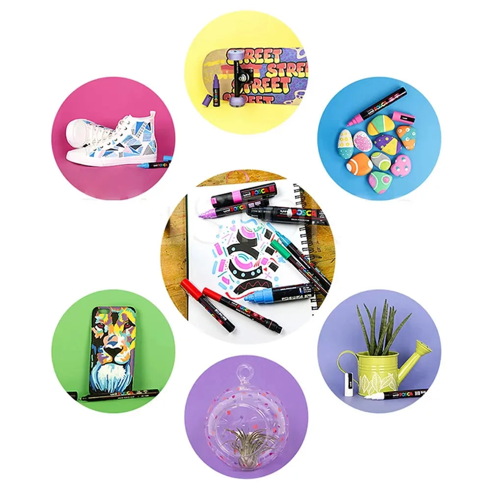 Uni Posca Japan Acrylic Markers Poster Art Set Boxed