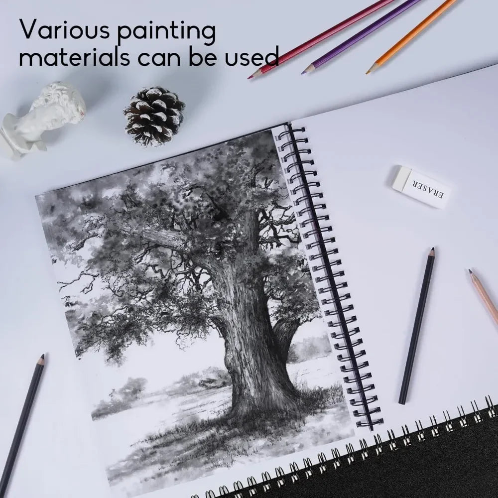 Hign-concerned Spiral Bound Sketchbook 60 Sheets Durable