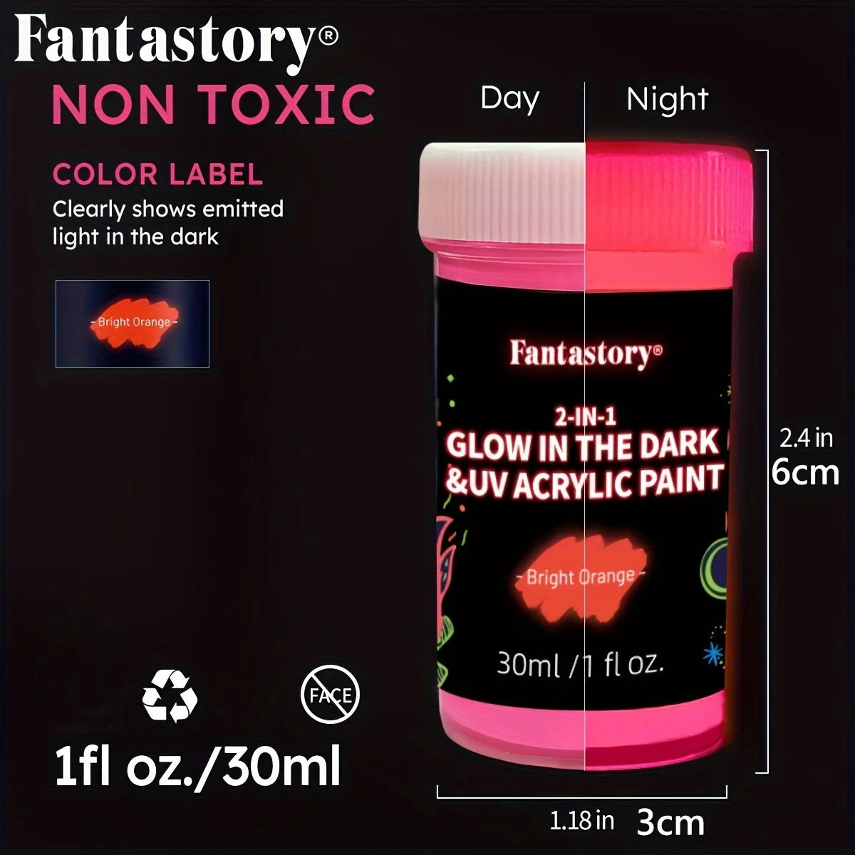 Neon Glow Acrylic Paint Set for Creative Crafts and Art