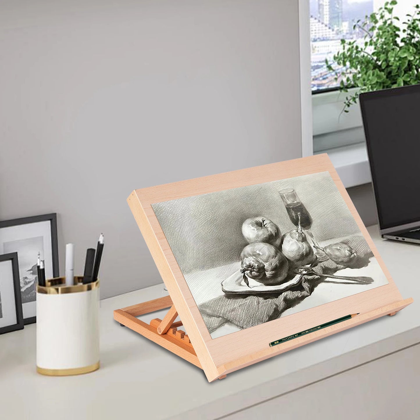 Adjustable Wooden Foldable Art Easel For Studio And Outdoor