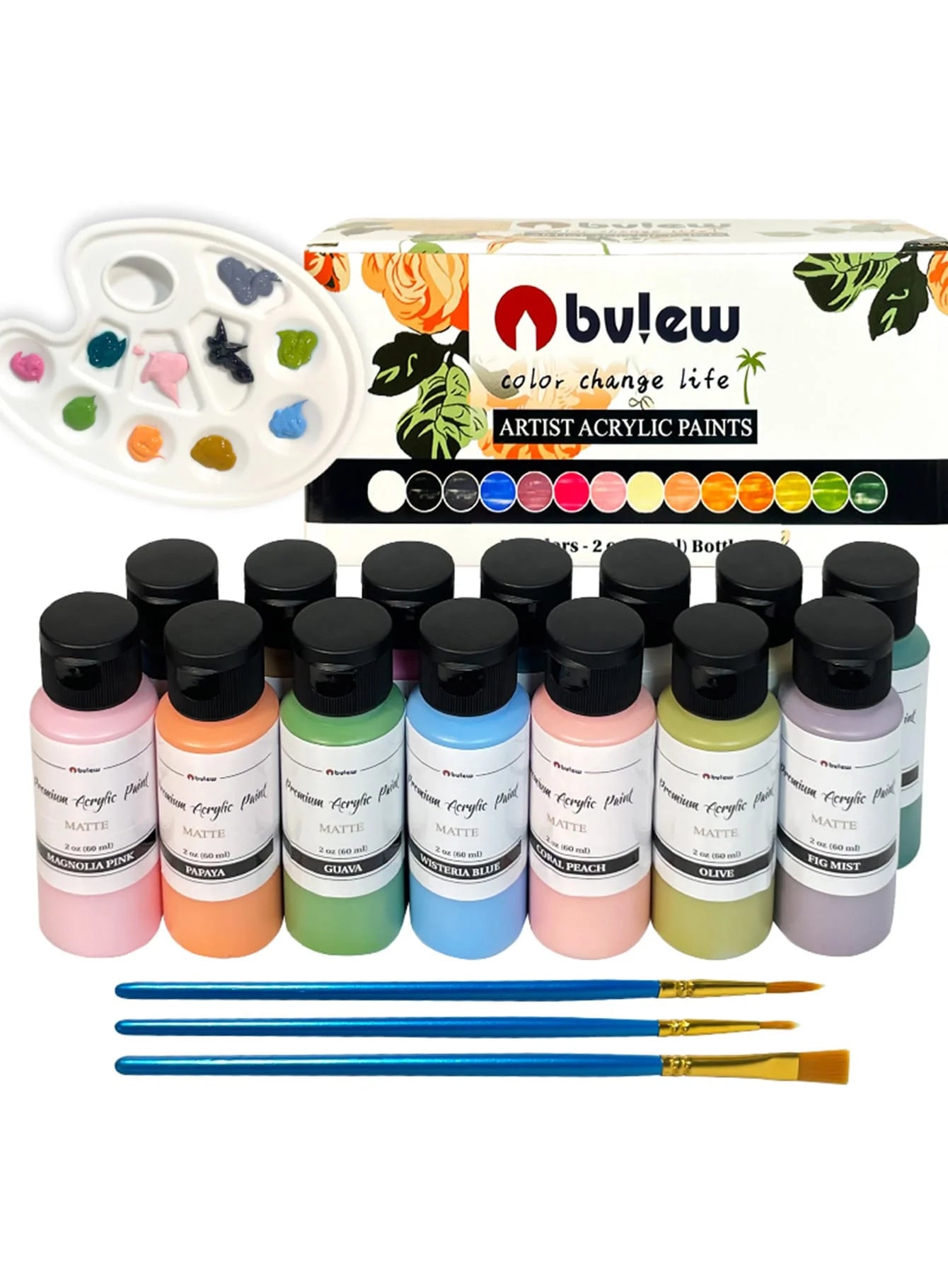 Bview Professional Acrylic Paint Set For Canvas And Crafts