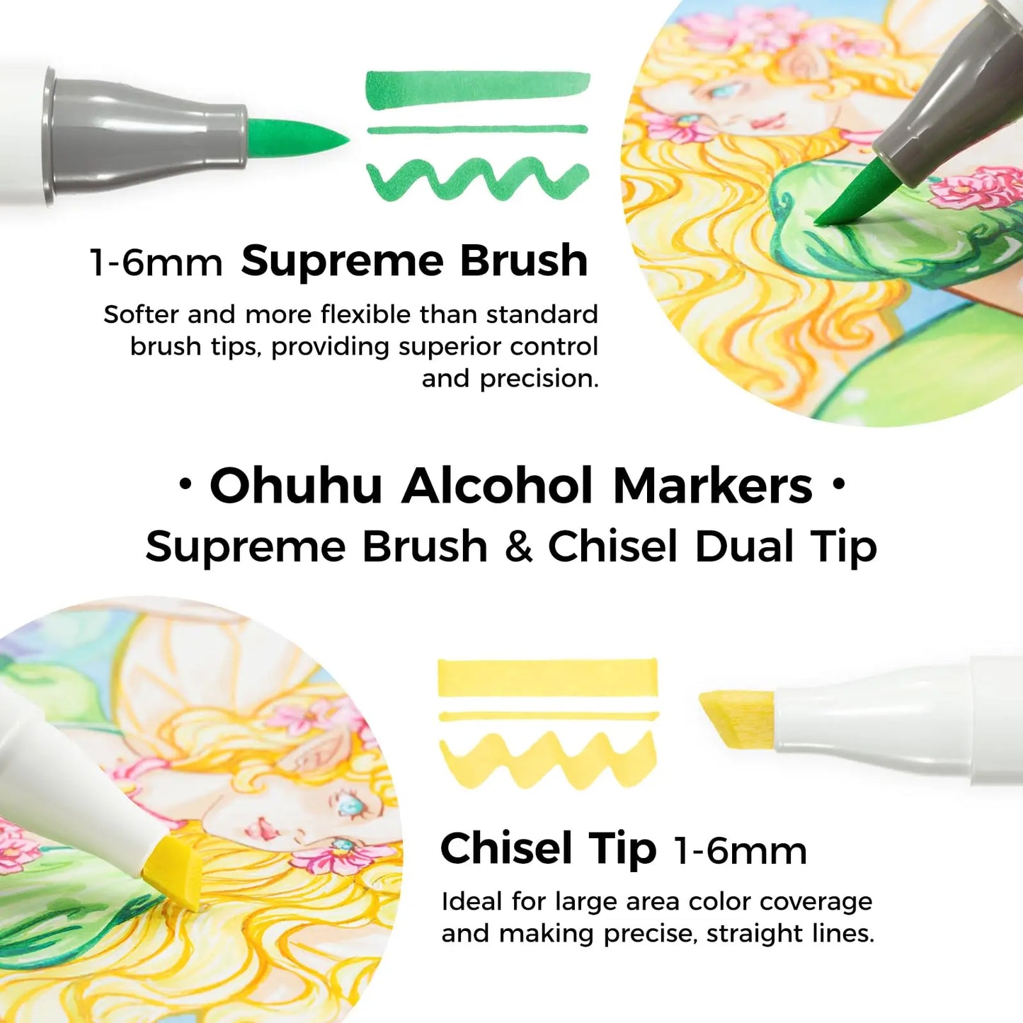 Ohuhu Honolulu Plus Refillable Dual Tip Art Markers