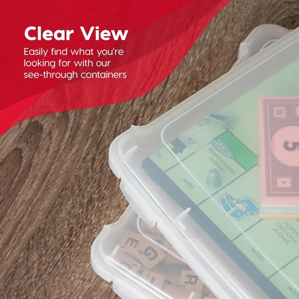 Board Game Storage Organizer Box With Snap Tight Latch