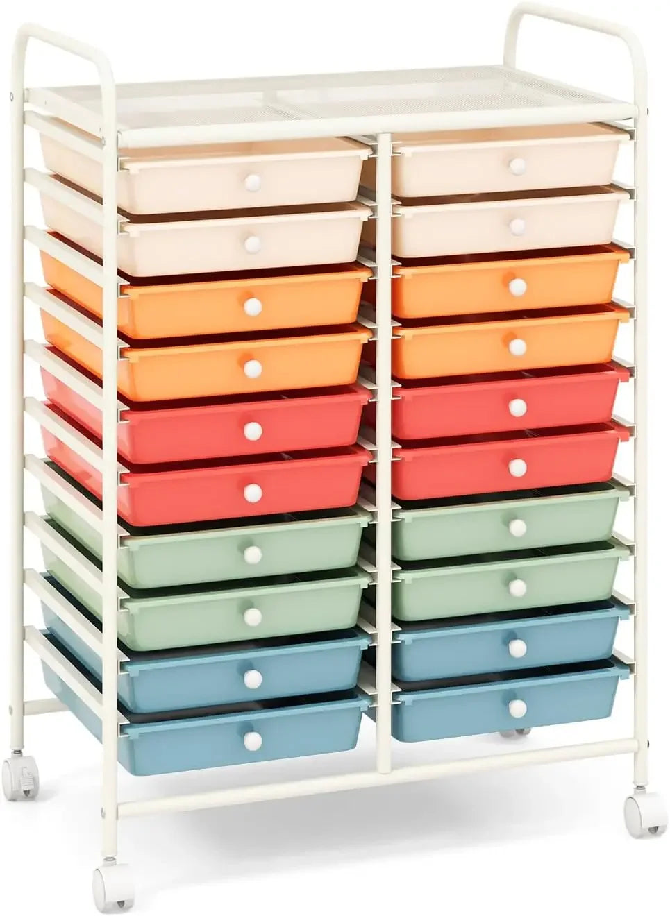 Mobile Multi Drawer Storage Cart For Crafts And Office