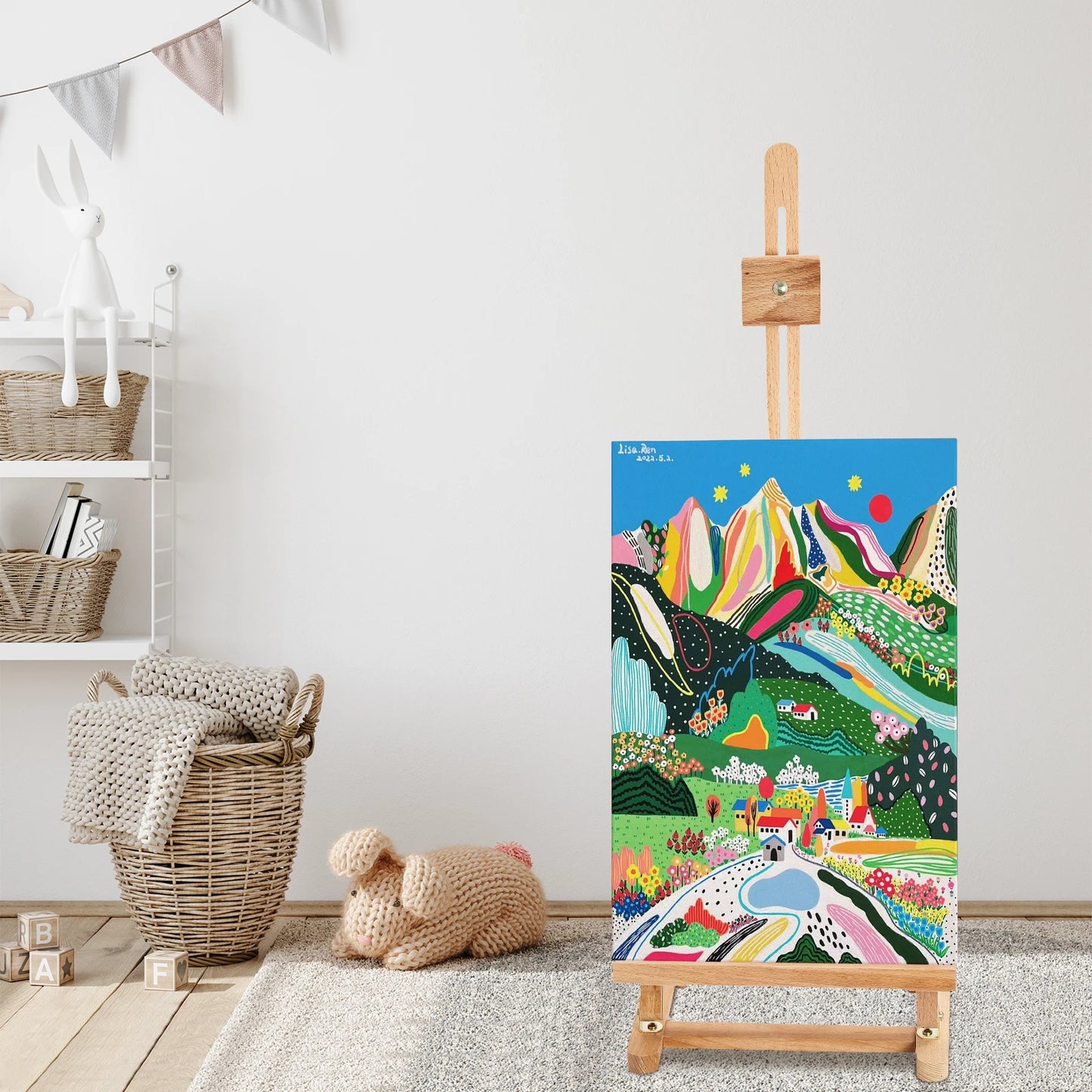 Portable Foldable Wooden Painting Easel Adjustable Stand