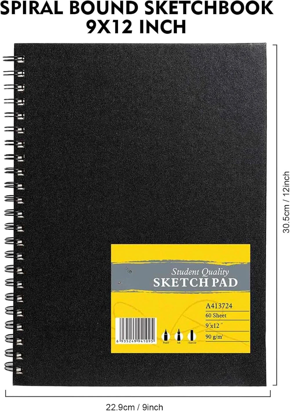 Hign-concerned Spiral Bound Sketchbook 60 Sheets Durable