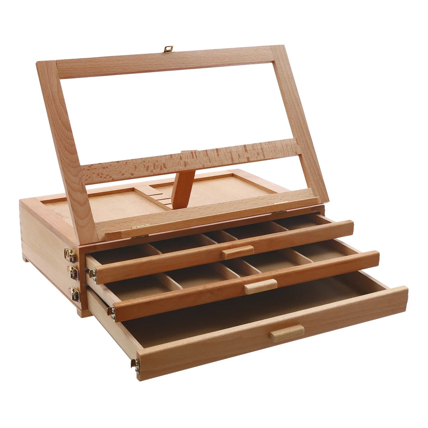 Adjustable Wooden Storage Easel With Drawers For Artists