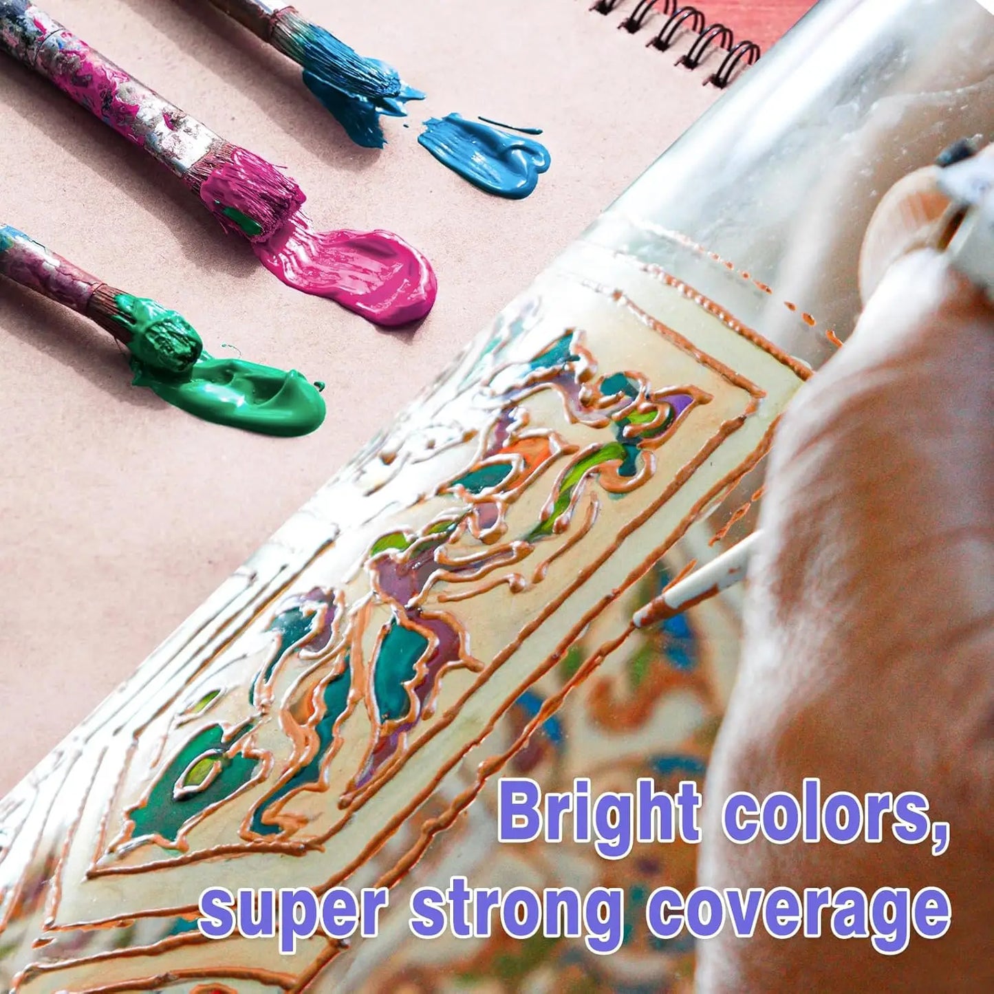 Stain Glass Paint Kit Waterproof Permanent For Glass Art