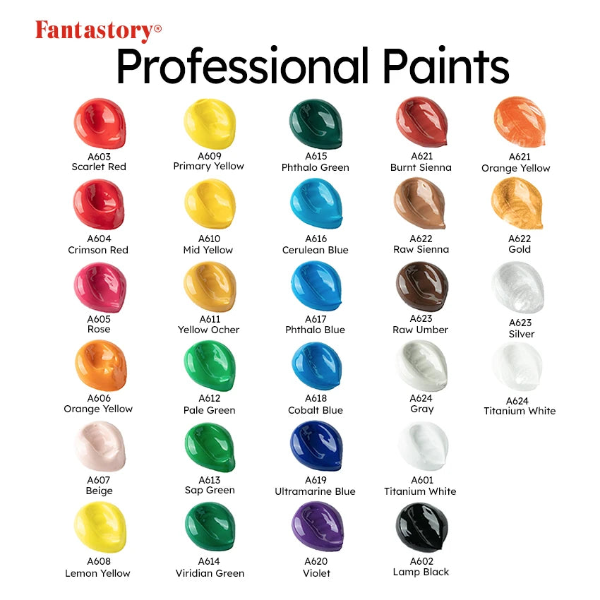 Professional Acrylic Paint Set With Brushes For Crafts