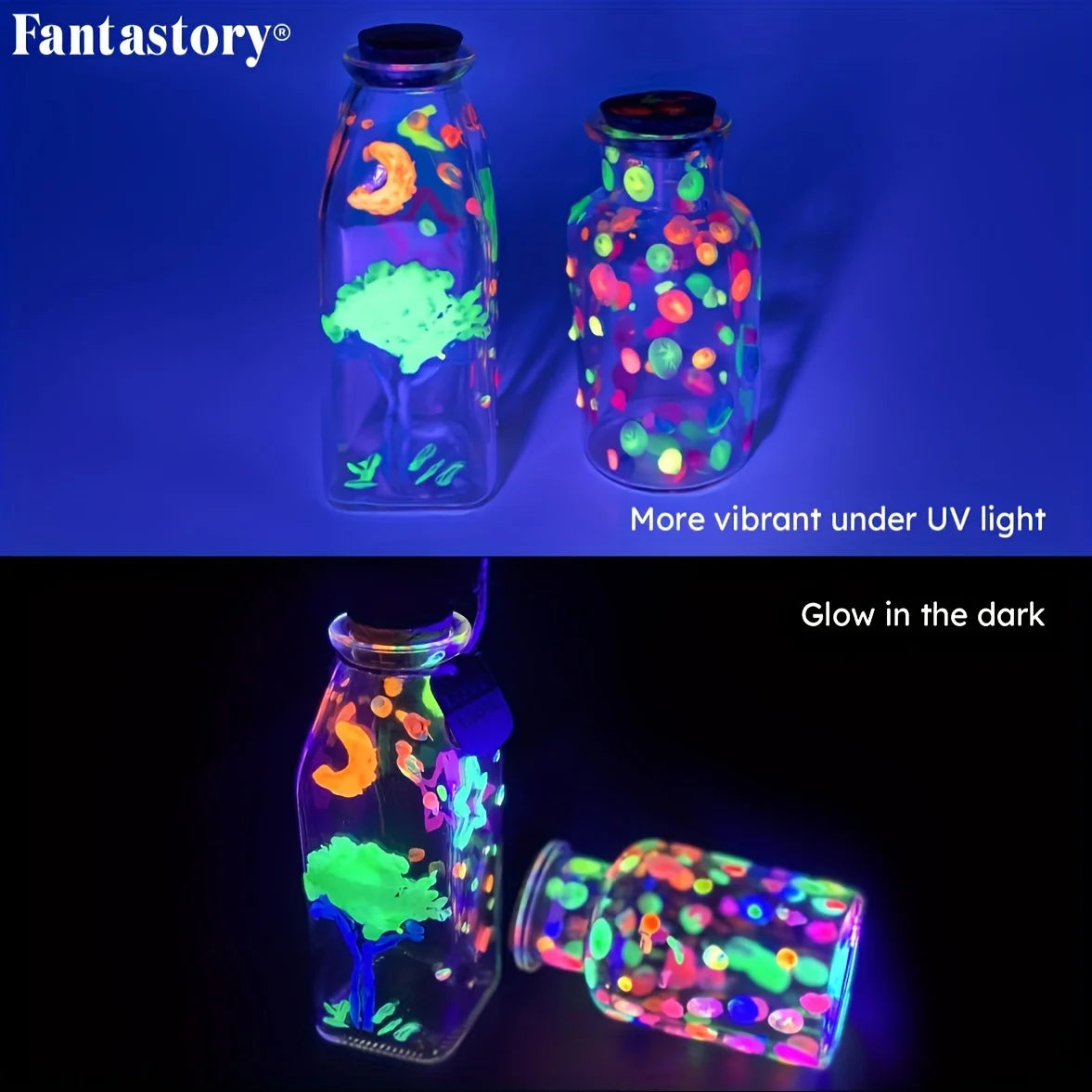 Neon Glow Acrylic Paint Set for Creative Crafts and Art