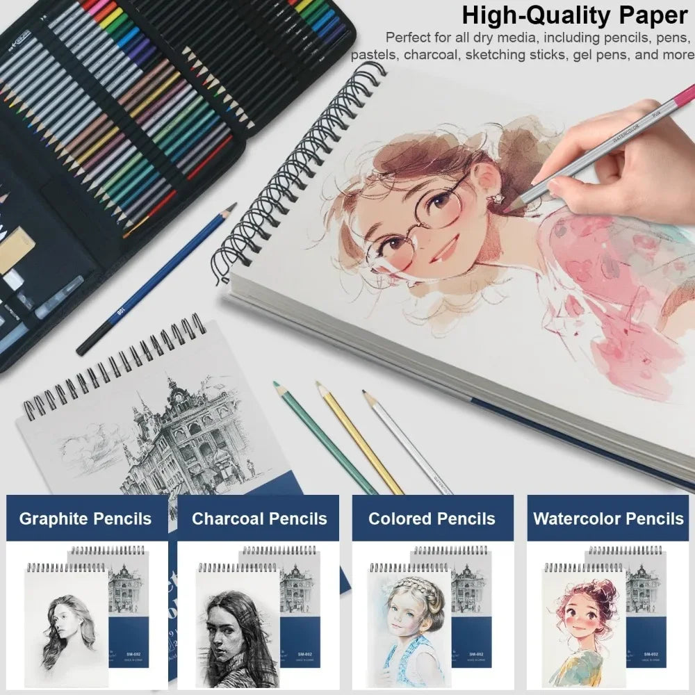 Hign Concerned Hardcover Sketchbook 100 Sheets Spiral Bound