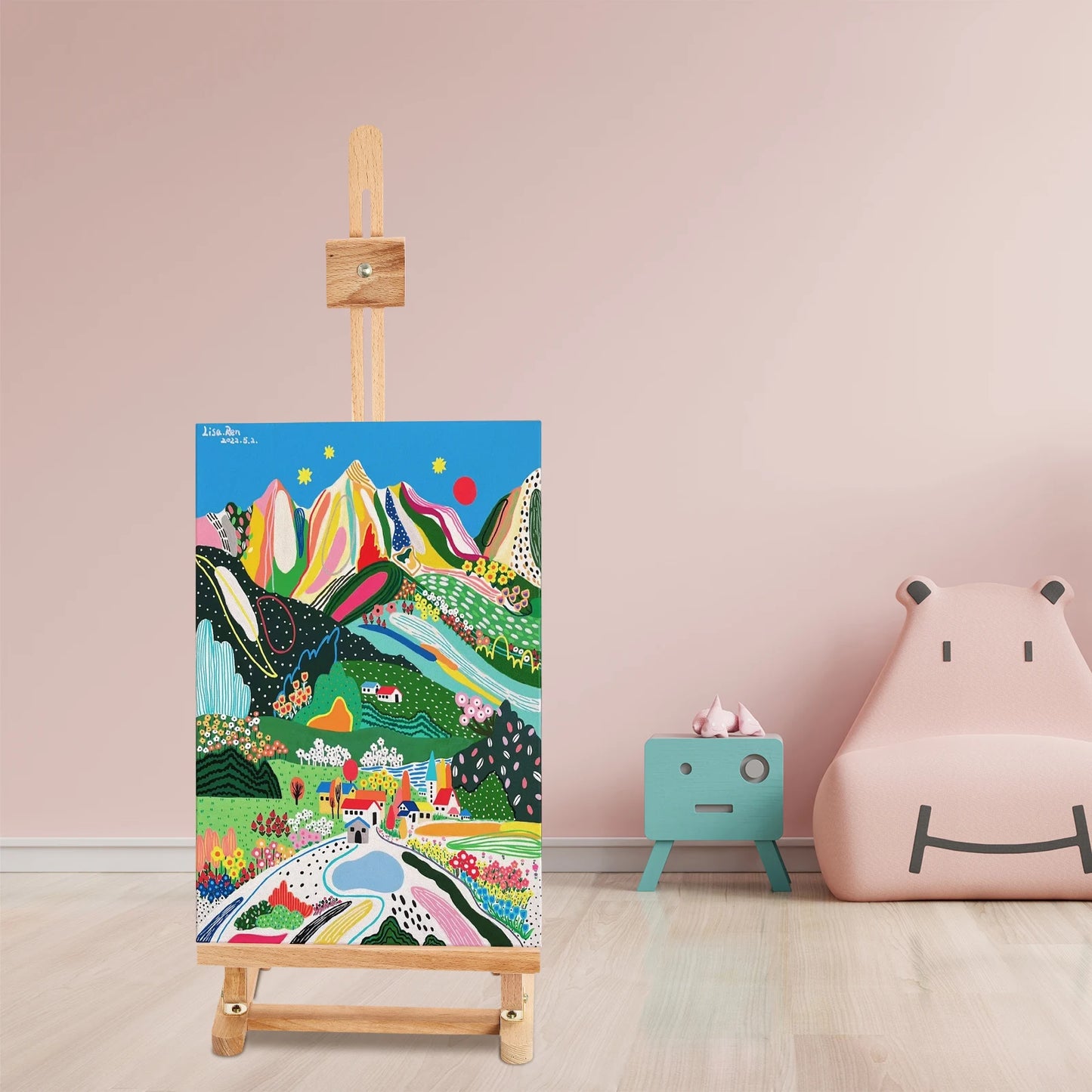 Portable Foldable Wooden Painting Easel Adjustable Stand
