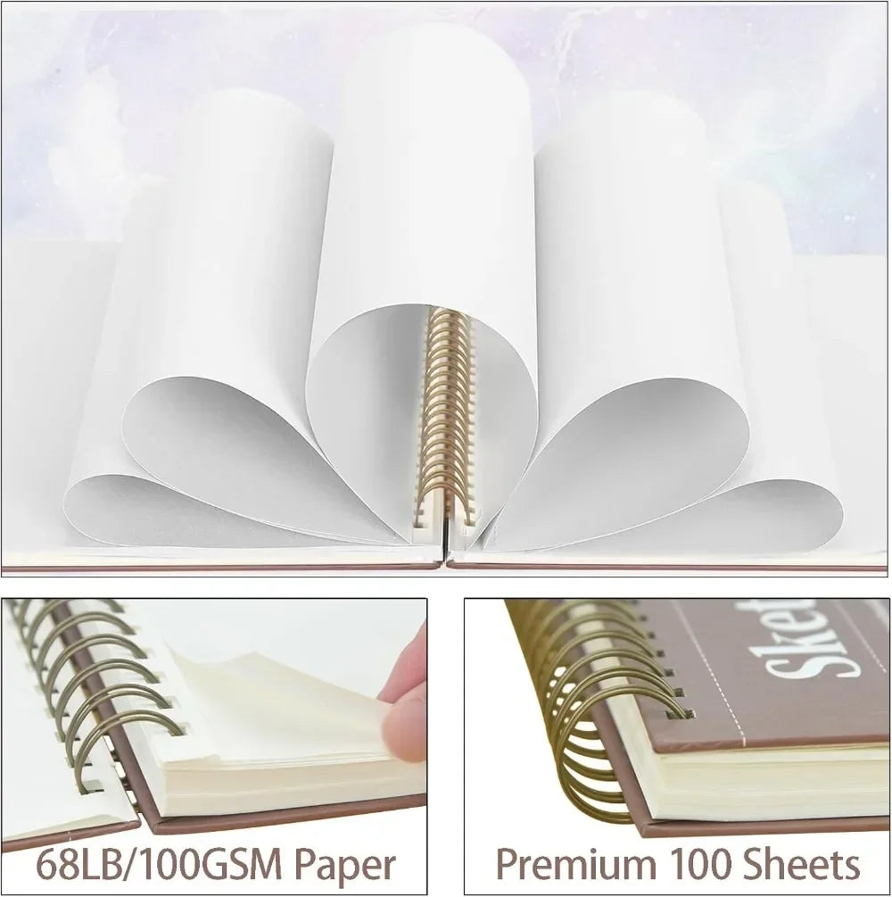 Hign Concerned Sketchbook Spiral Drawing Paper 100 Sheets