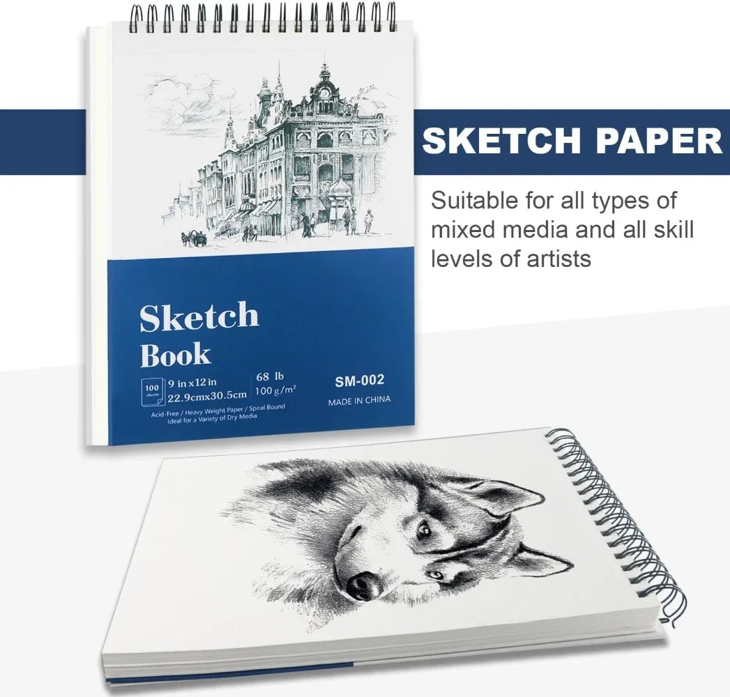 Hign Concerned Hardcover Sketchbook 100 Sheets Spiral Bound