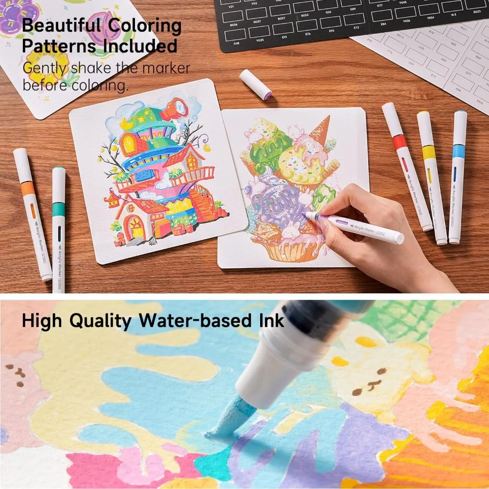 Automatic Ink Control Acrylic Brush Paint Markers Craft