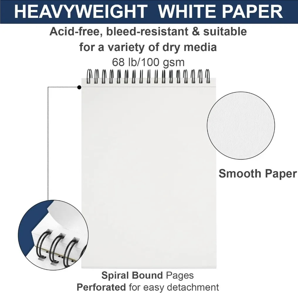 Hign Concerned Hardcover Sketchbook 100 Sheets Spiral Bound
