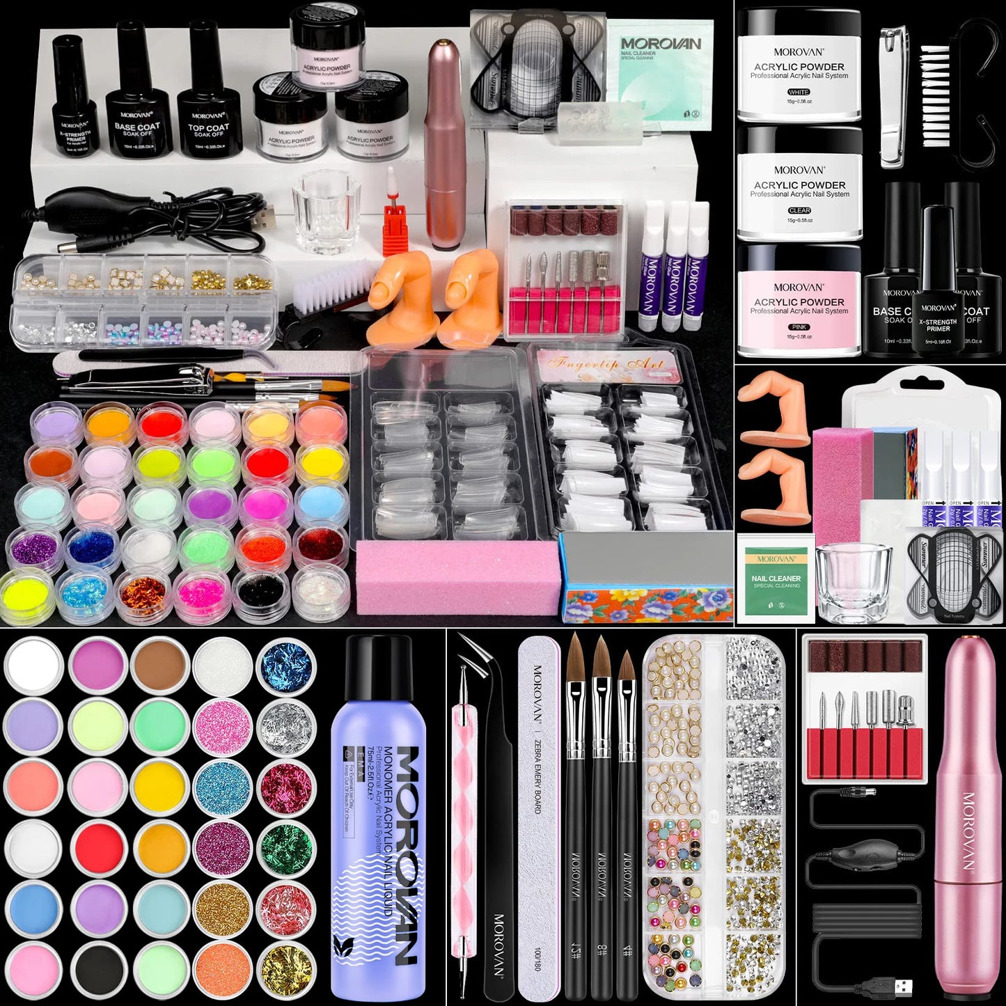 Morovan Beginner Acrylic Nail Kit All In One Home Salon