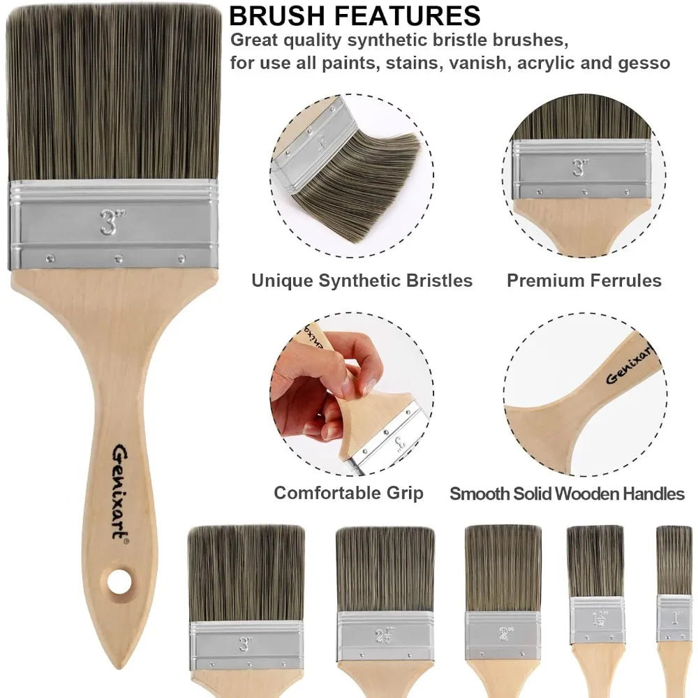 Double Thick Chip Paint Brush For Wood Stain And Masonry