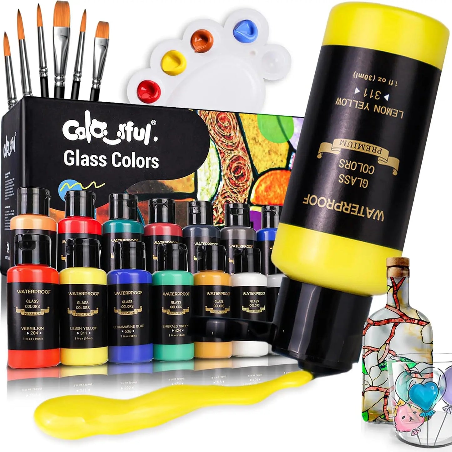 Stain Glass Paint Kit Waterproof Permanent For Glass Art