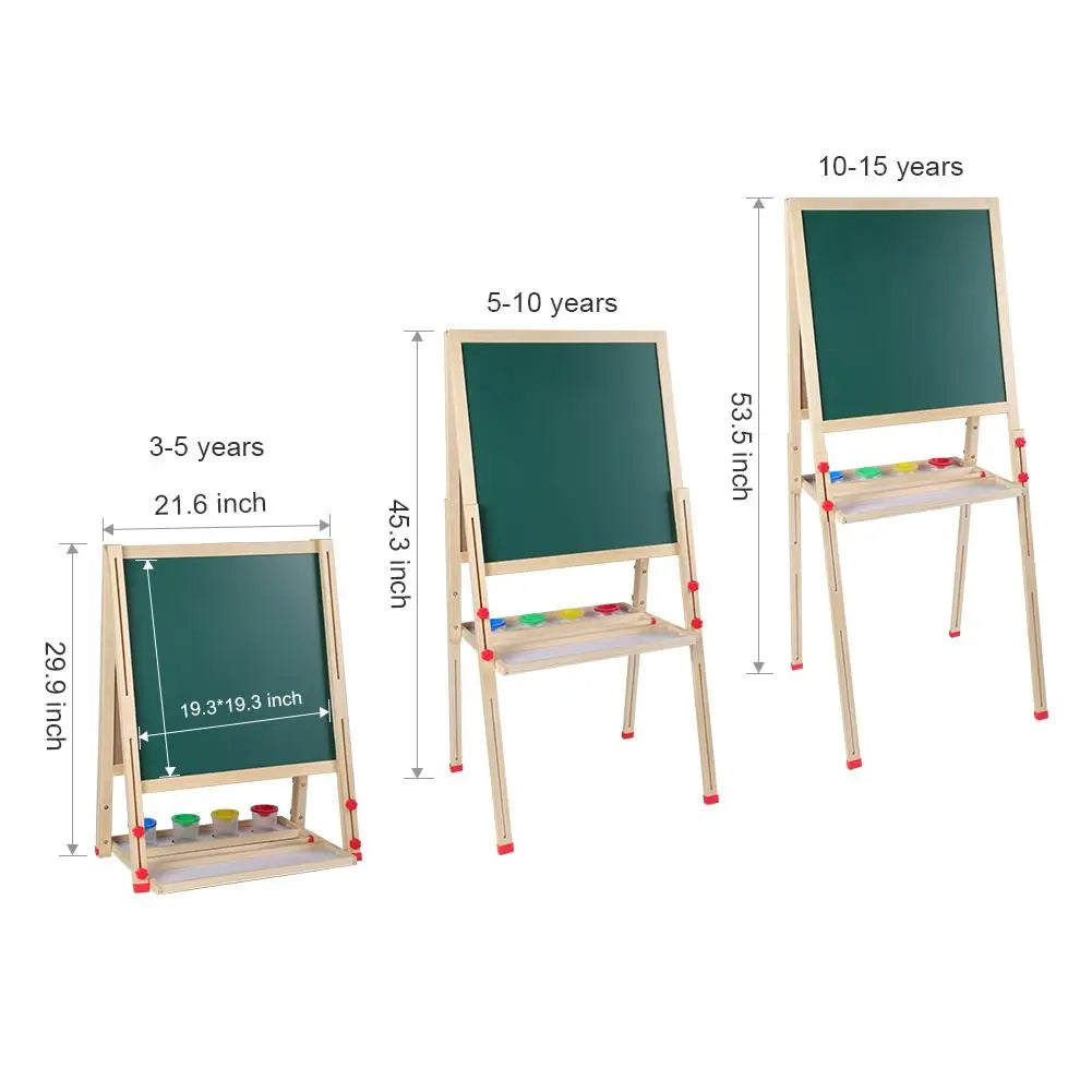All In One Wooden Kids Art Easel With Magnetic Eraser