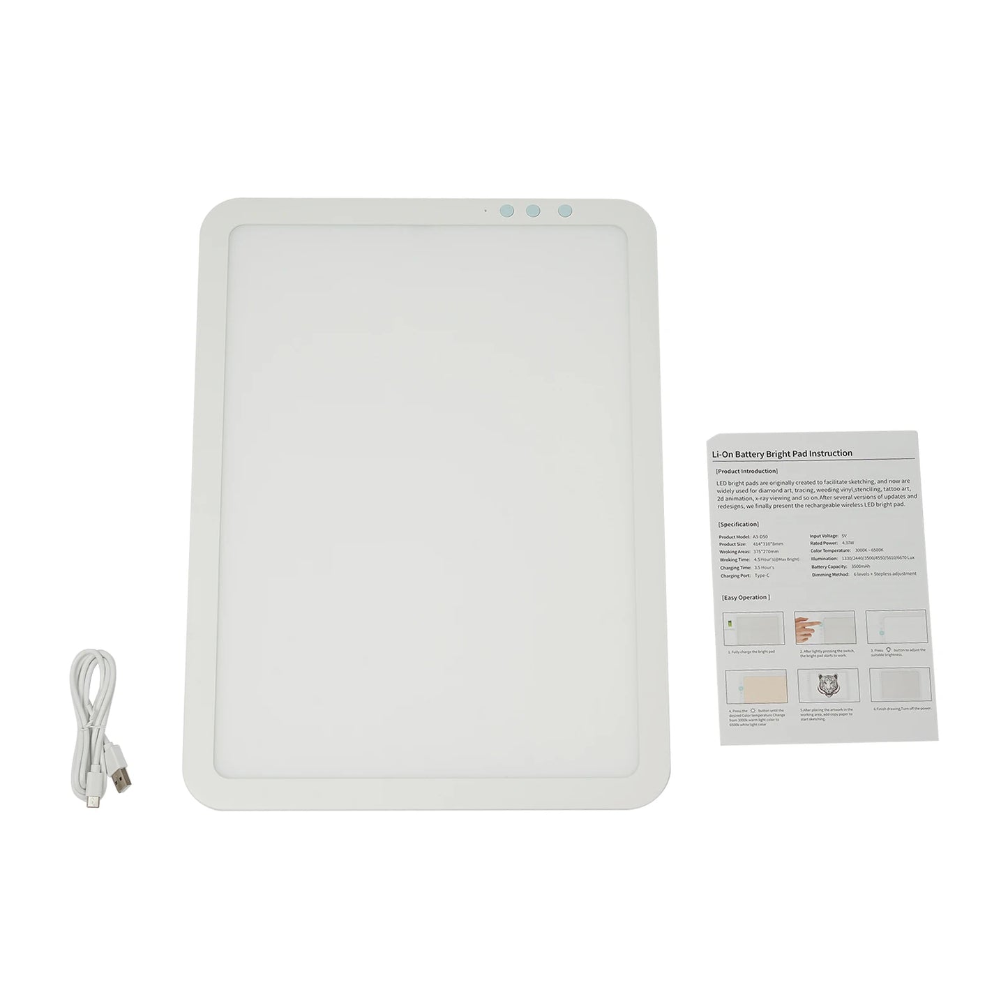 Rechargeable LED Tracing Light Pad For Artists And Crafters