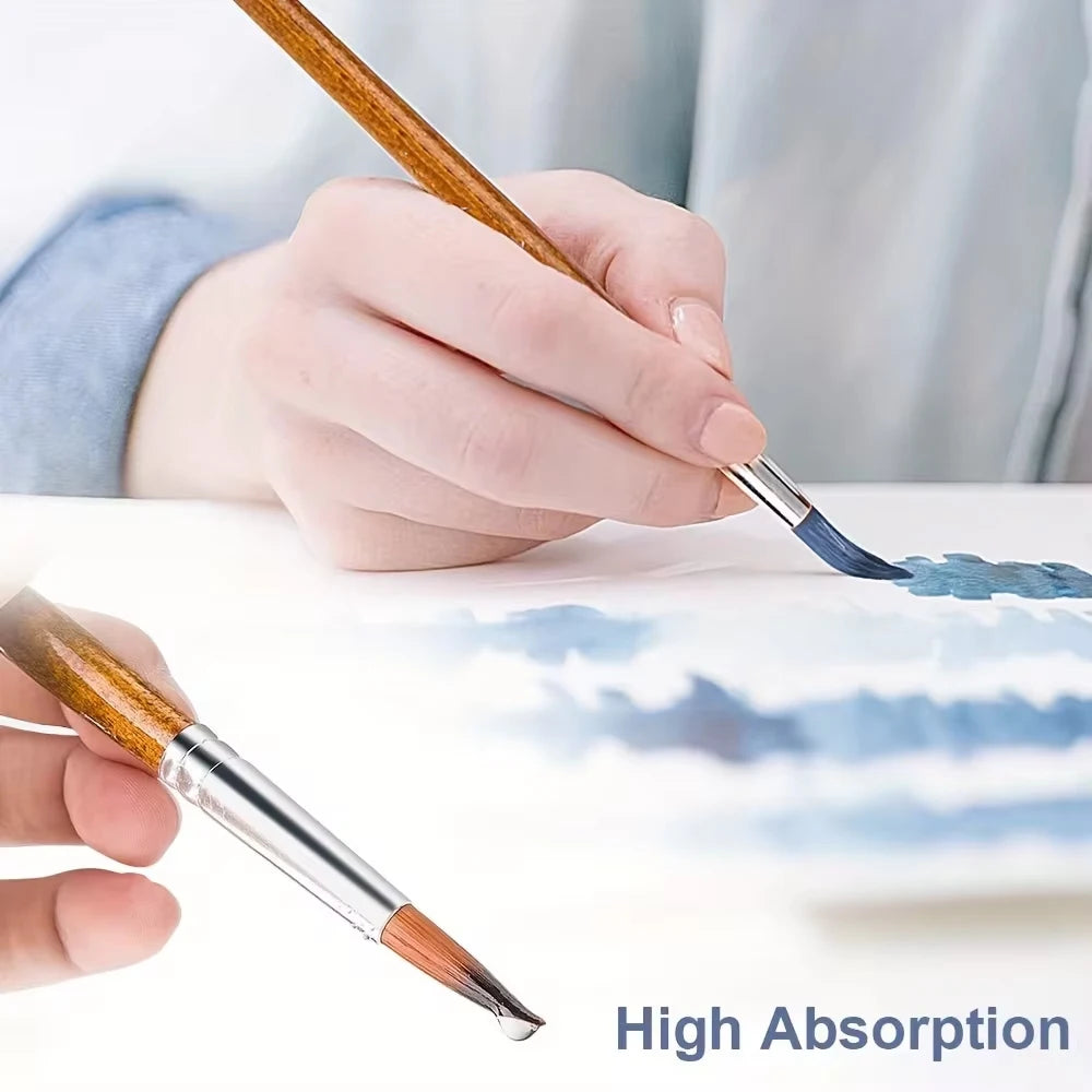 Hair 12 Pcs Artist Paint Brush Set Versatile Pointed Tips