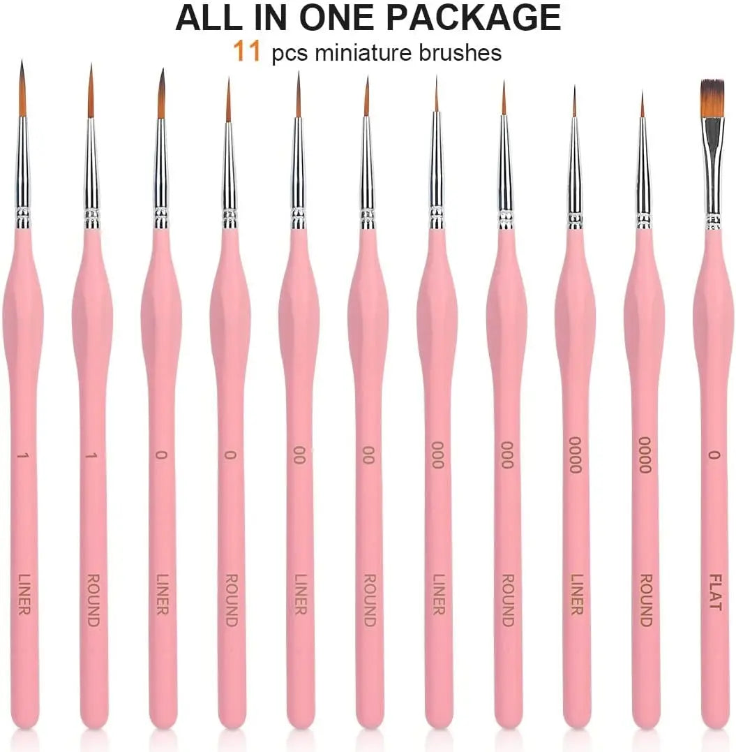LAPOH Miniature Paint Brushes Set Nylon For Watercolor