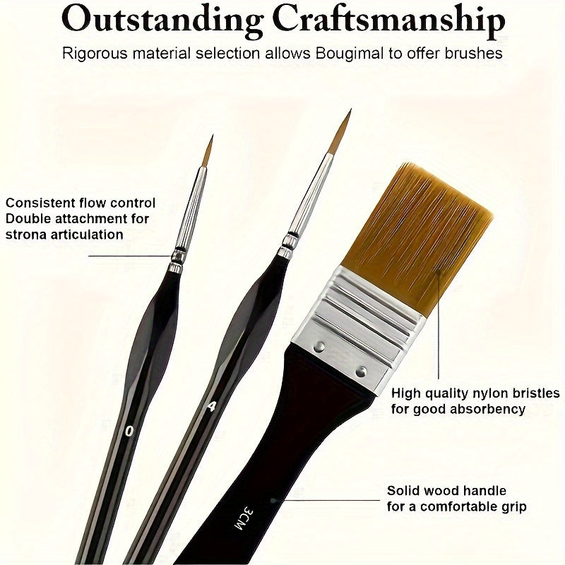 Nylon Brush Art Set for Acrylic Oil and Watercolor Painting