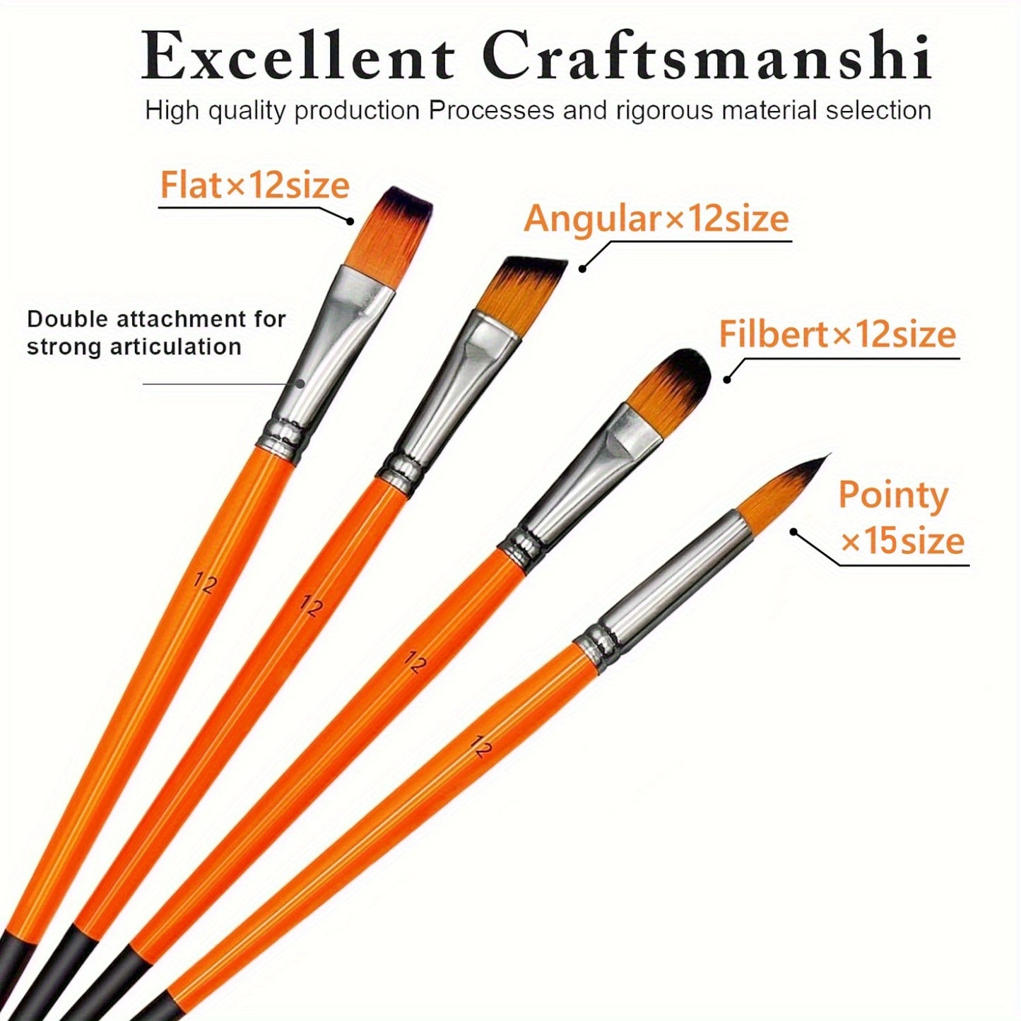 High Quality 51 Piece Paint Brush Set for Artists