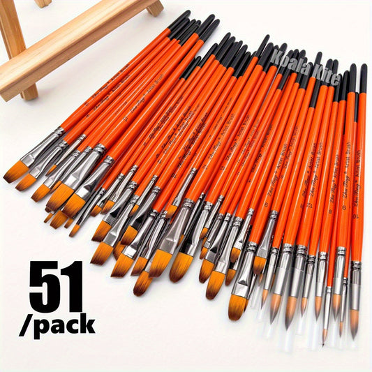 High Quality 51 Piece Paint Brush Set for Artists
