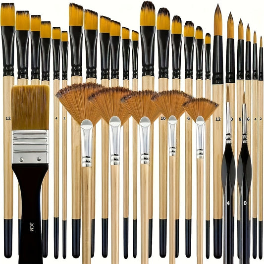Nylon Brush Art Set for Acrylic Oil and Watercolor Painting