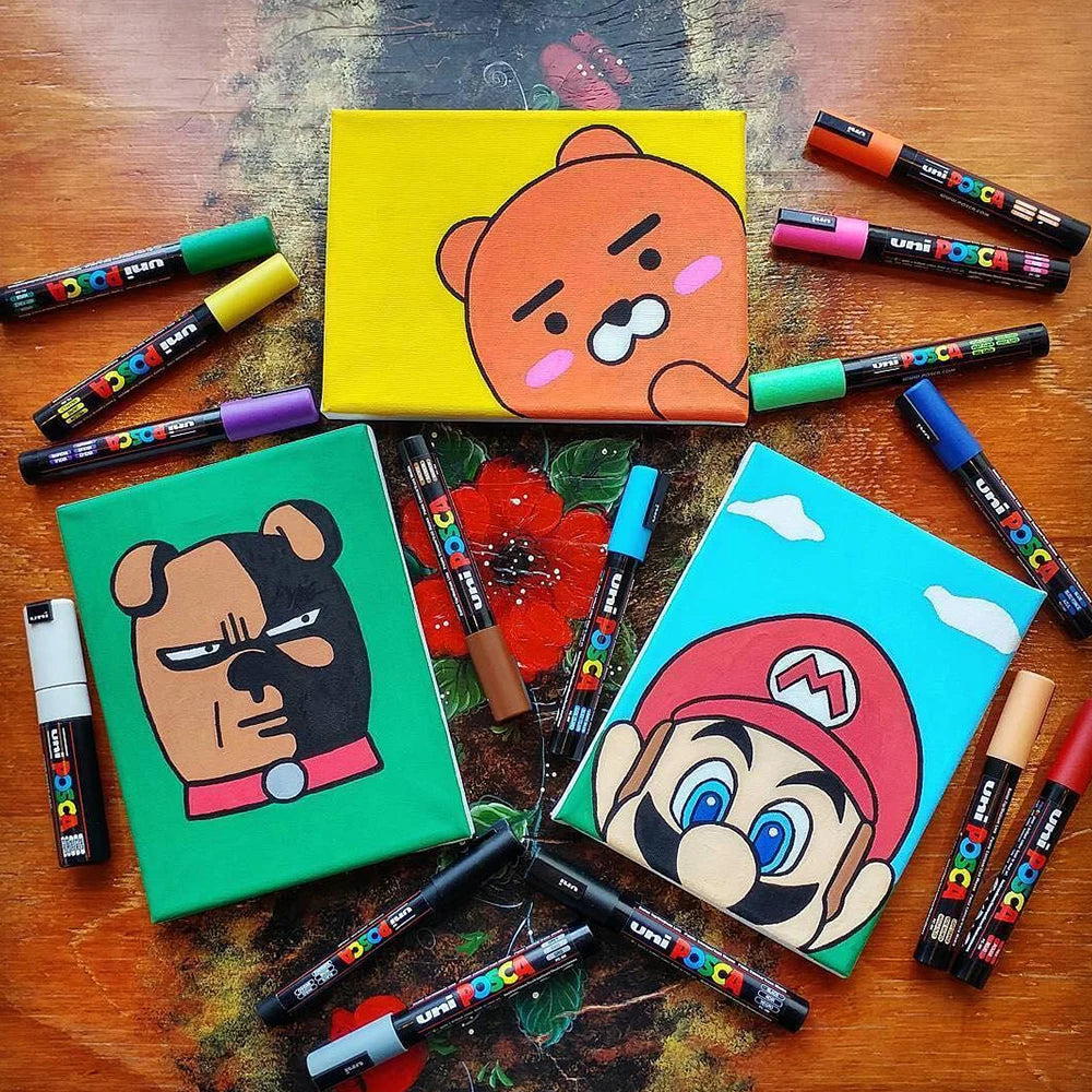 Uni Posca Japan Acrylic Markers Poster Art Set Boxed
