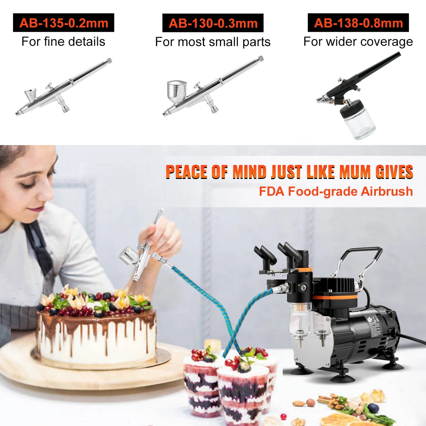 Professional Dual Action Airbrush Kit For Makeup And Nails