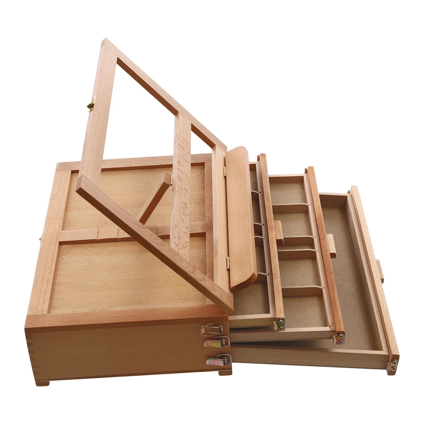 Adjustable Wooden Storage Easel With Drawers For Artists