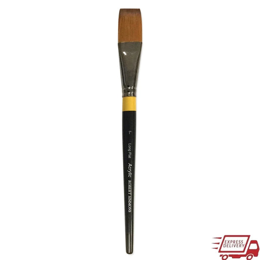 Handmade Acrylic Flat Wash Brush Lacquered Wooden Handle
