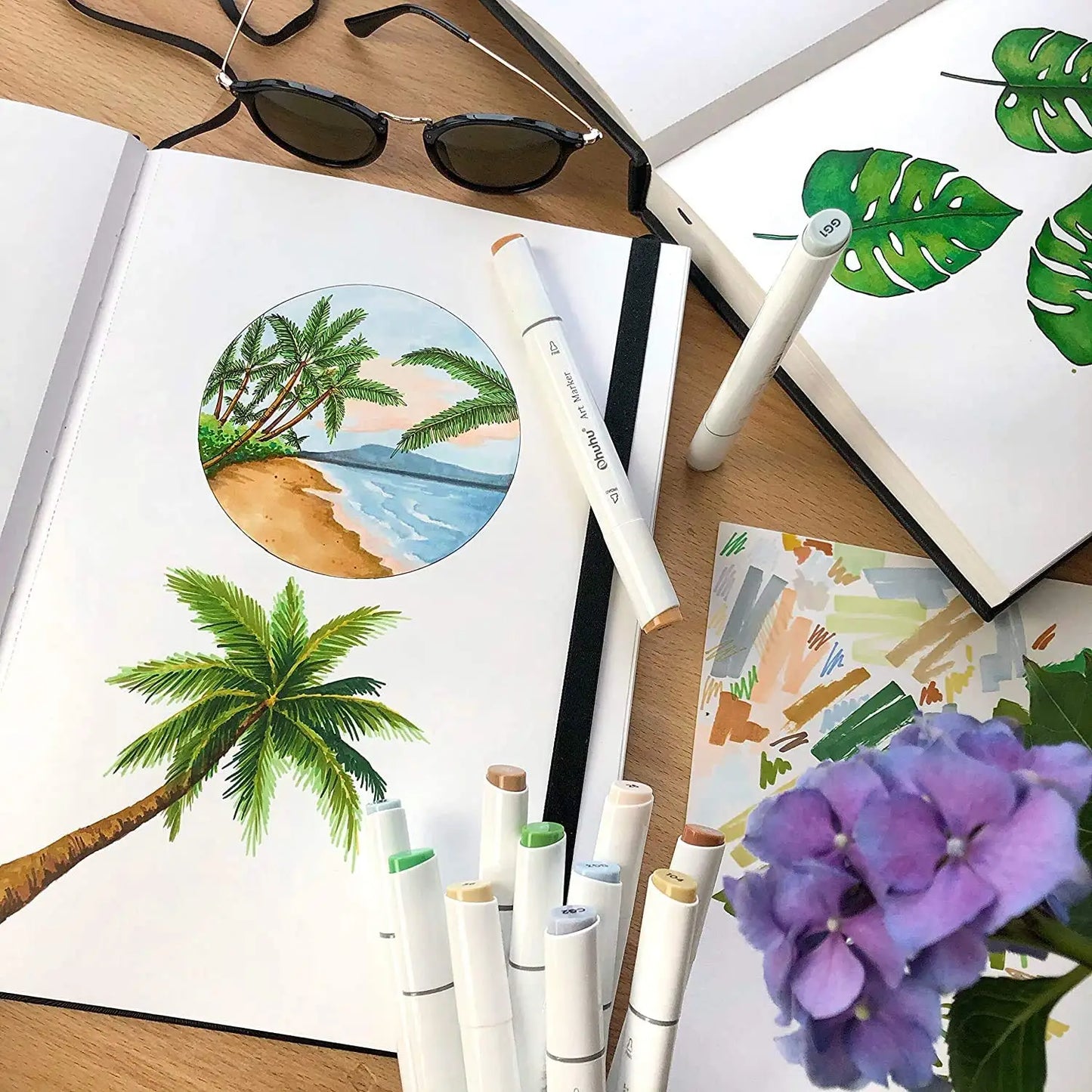 Ohuhu Marker Pads Sketchbook Hardcover Watercolor Notebook