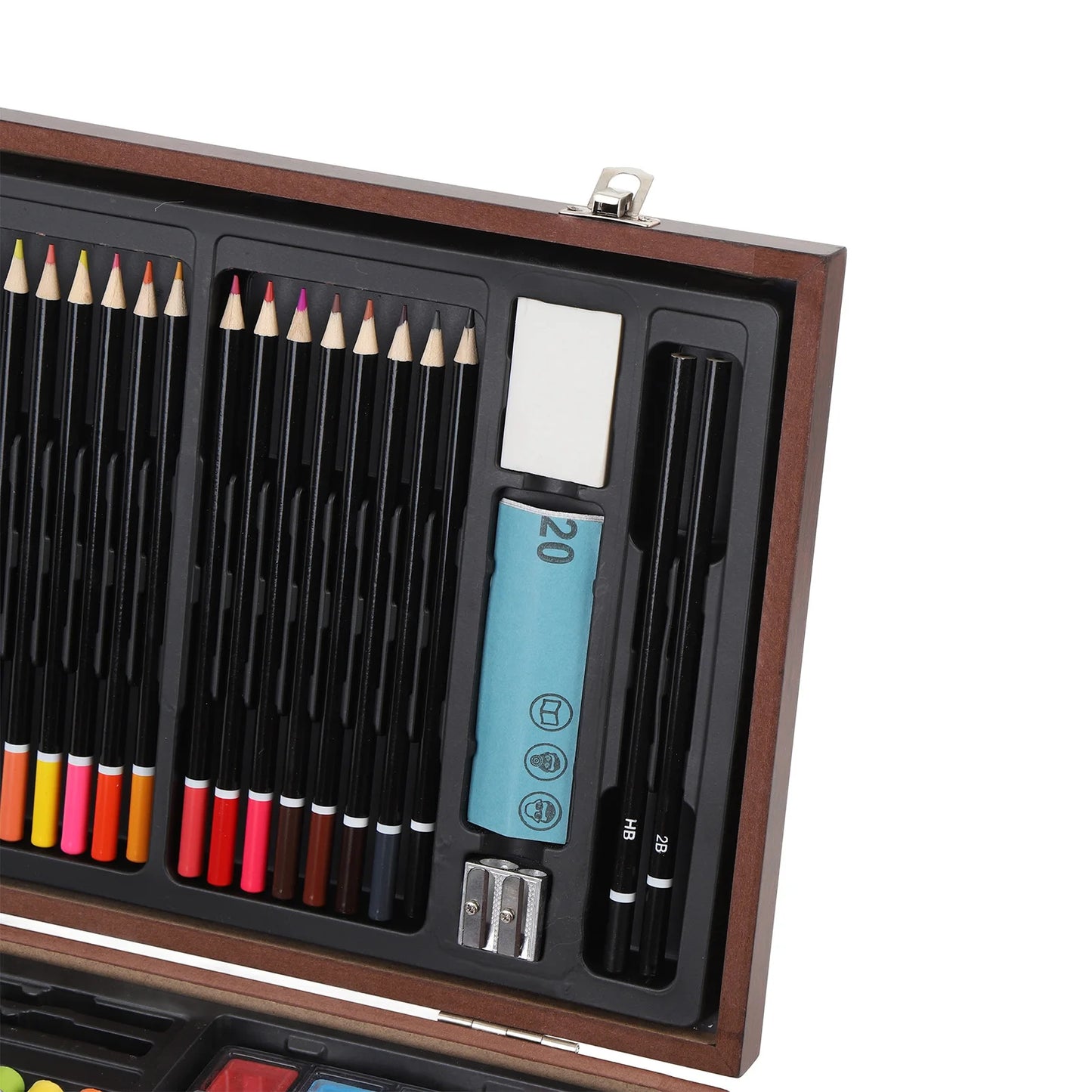 Topincn Wooden Art Set 142 Pcs Pencils Crayons Sketchbooks