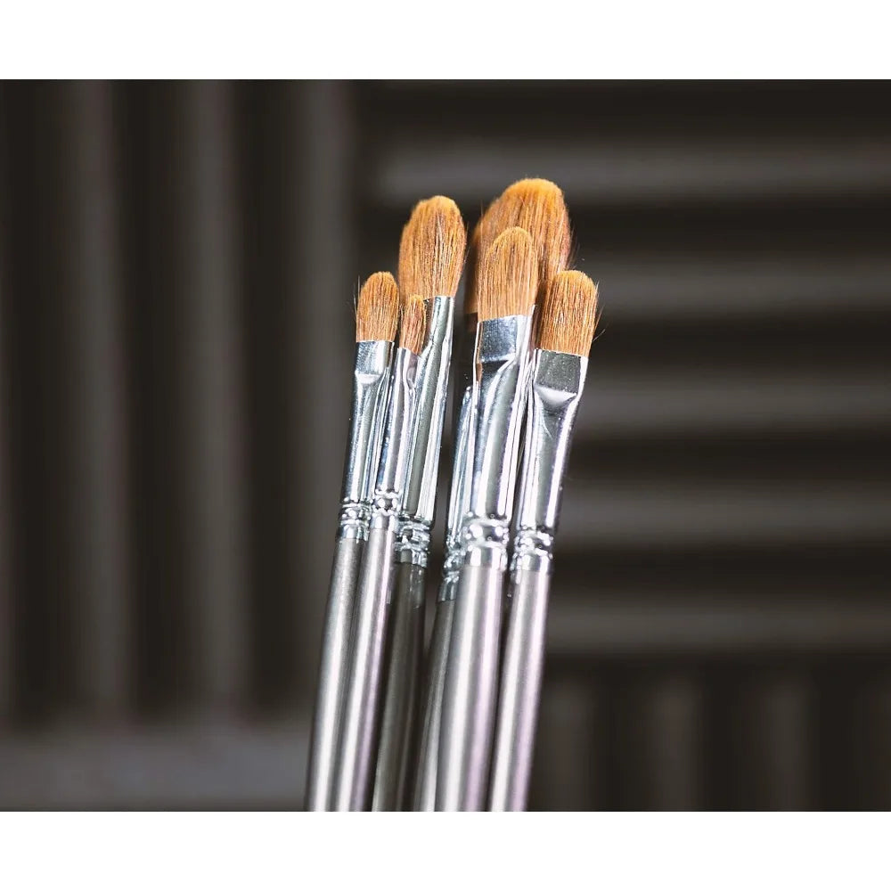 Hign Concerned Chemical Sable Filbert Paint Brushes Set 6