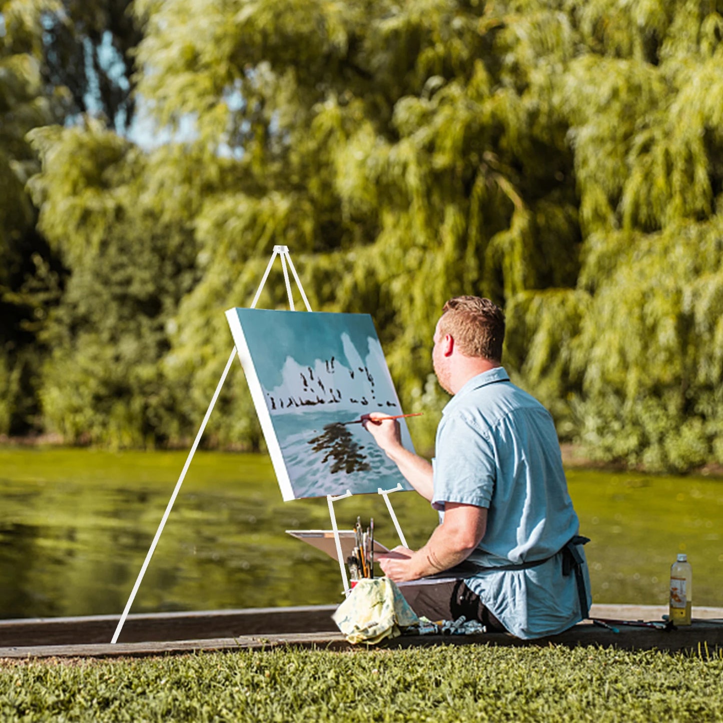 Portable Tripod Display Easel Stand for Artwork and Posters