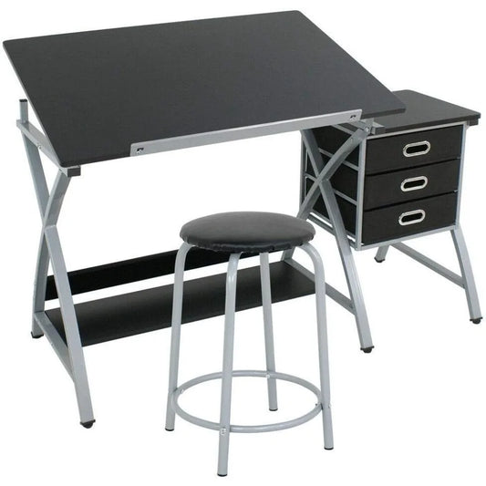 Home Office Drafting Table With MDF Top And Drawers
