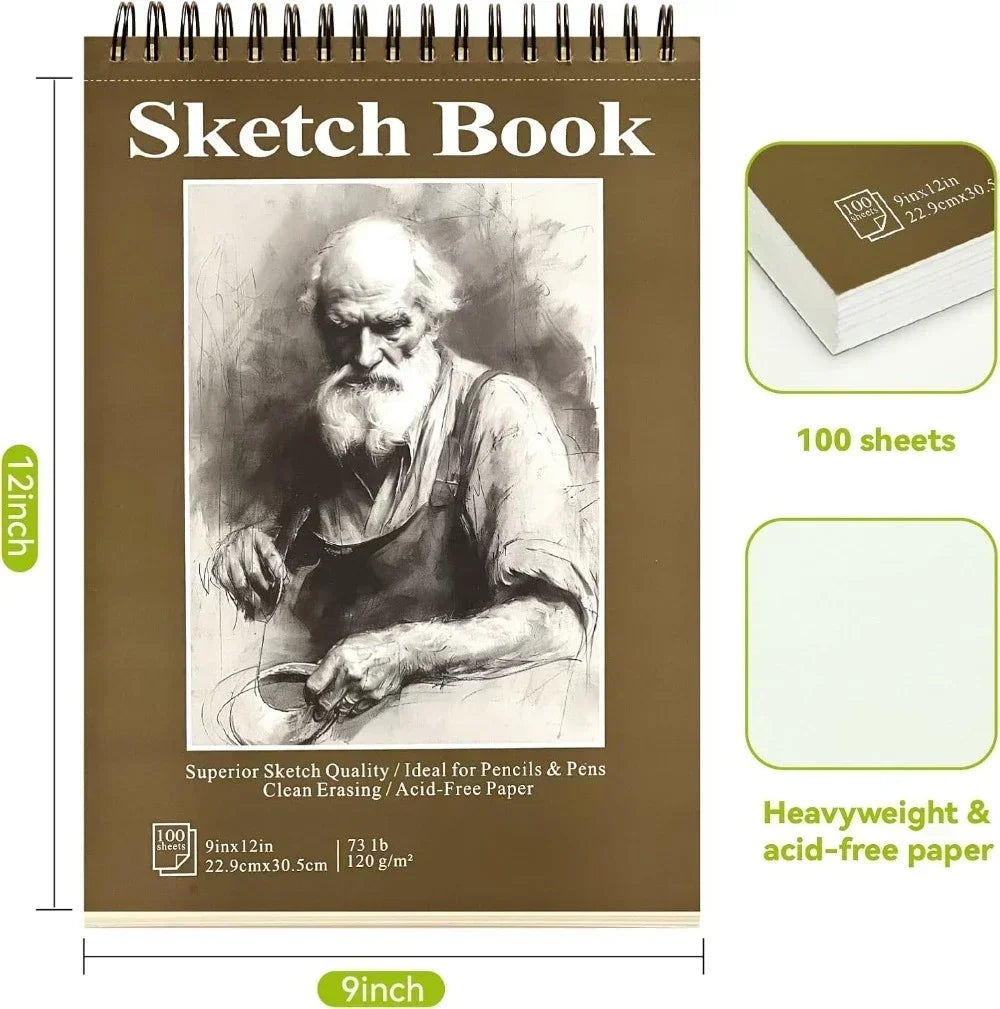 Hign-concerned Sketchbook Acid Free SpiralBound Drawing Pad