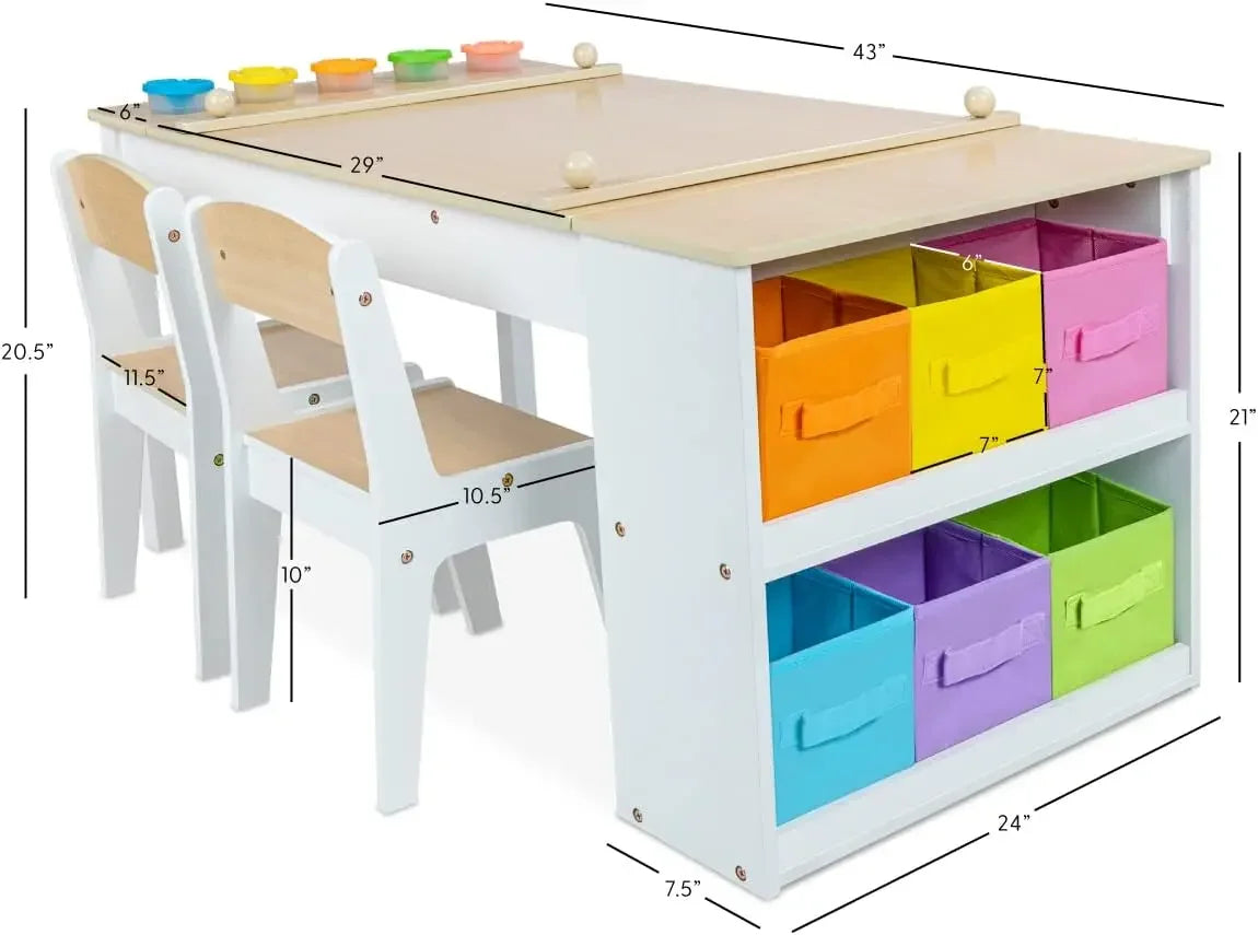 Convertible Kids Art Table And Easel With Storage Bins