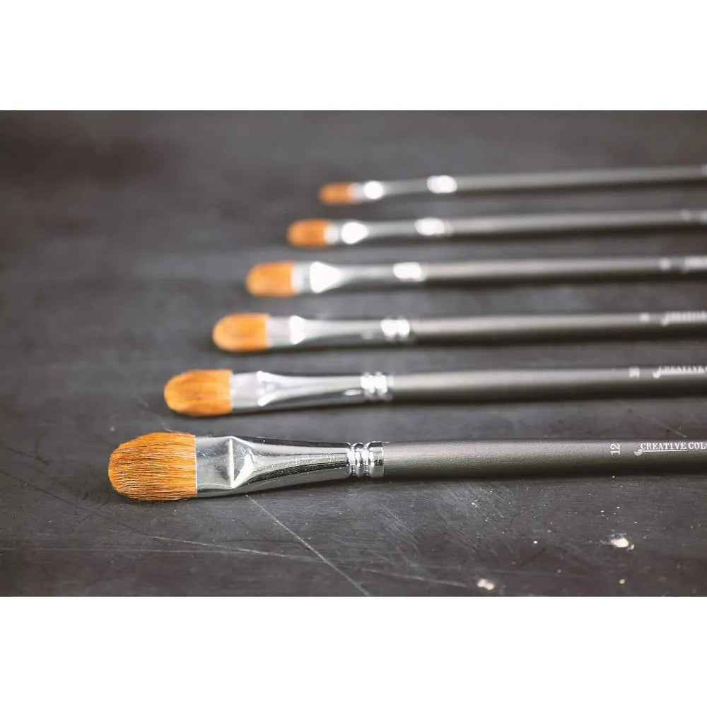Hign Concerned Chemical Sable Filbert Paint Brushes Set 6